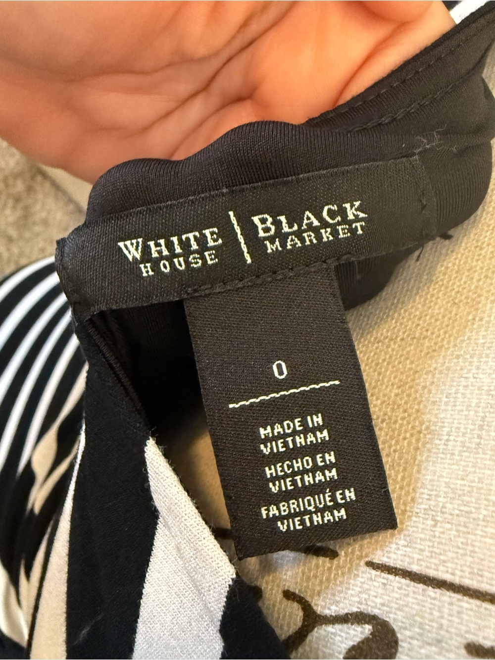 White House Black Market Black and White Striped Ruched Midi Dress - Size 0 - Picture 2 of 11